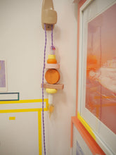 Charger l'image dans la galerie, Lampe baladeuse upcyclée -Bois coloré et cable torsadé