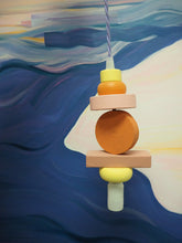 Charger l'image dans la galerie, Lampe baladeuse upcyclée -Bois coloré et cable torsadé
